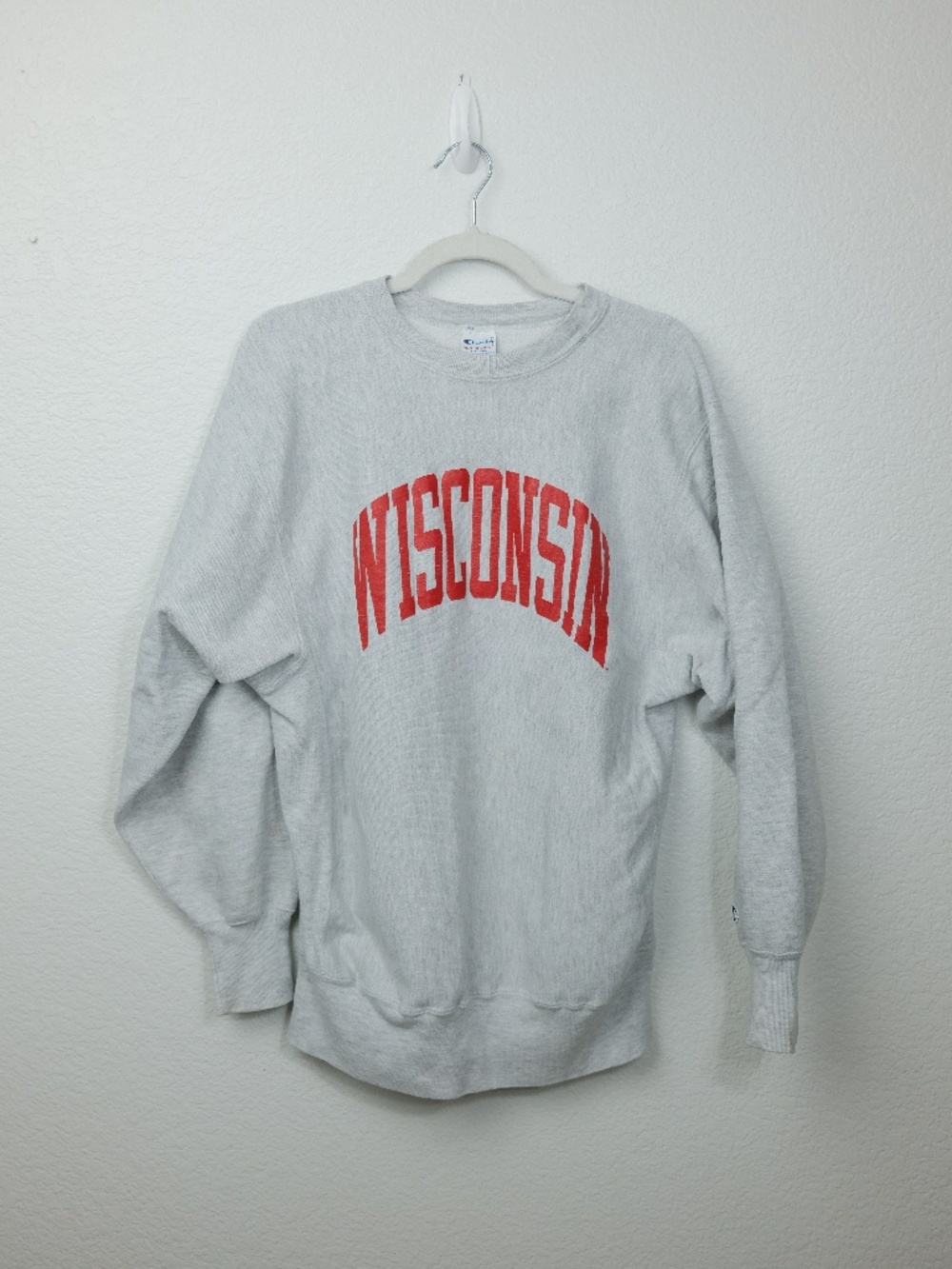 Wisconsin Badgers Sweatshirt Adult XLGray Crewneck Champion Reverse Weave